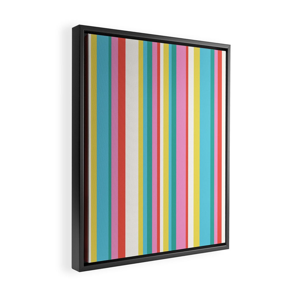 Classic Stripes II - 60s Candy Rainbow Framed Canvas Print Gallery Image 2