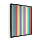 Classic Stripes II - 60s Candy Rainbow Framed Canvas Print Gallery Image 2