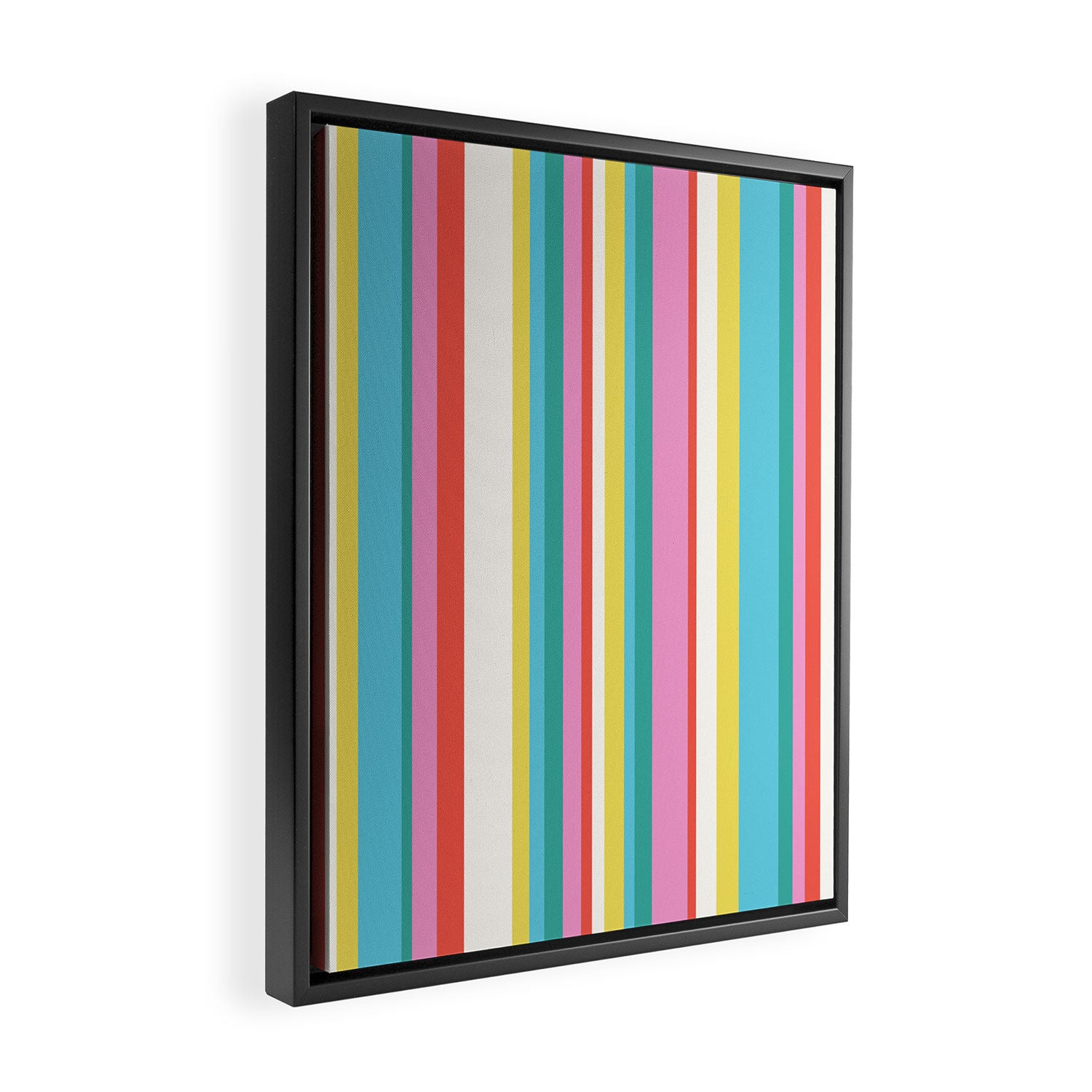 Classic Stripes II - 60s Candy Rainbow Framed Canvas Print Gallery Image 2