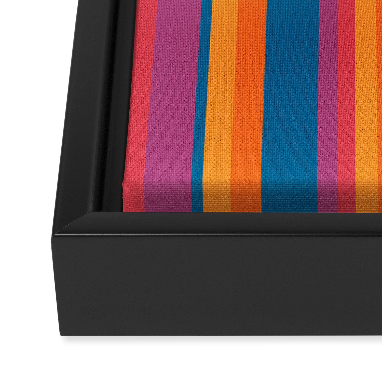 Classic Stripes III - Retro Rainbow  Framed Canvas Print Gallery Image 3