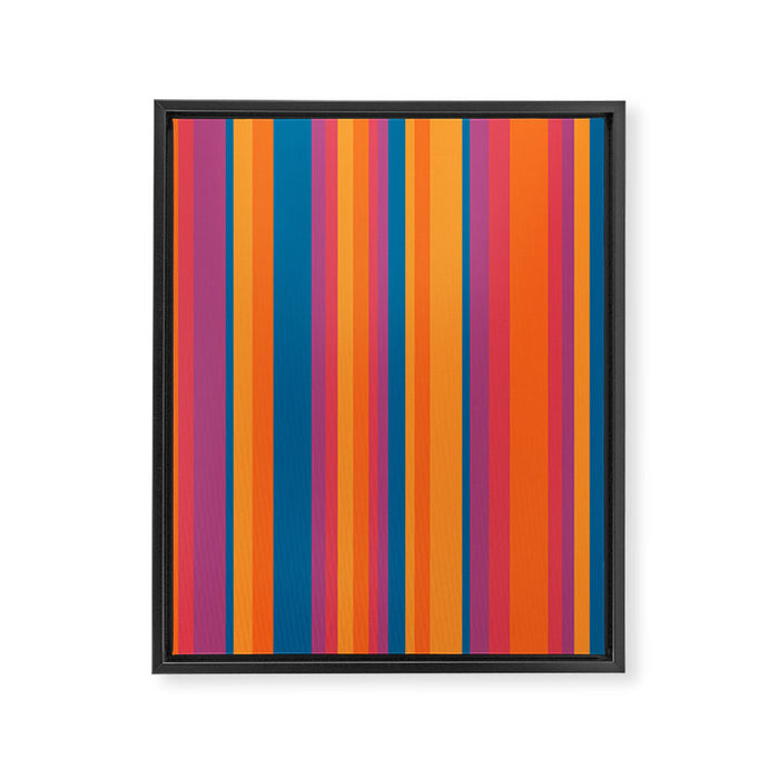 Classic Stripes III - Retro Rainbow  Framed Canvas Print Gallery Image 1