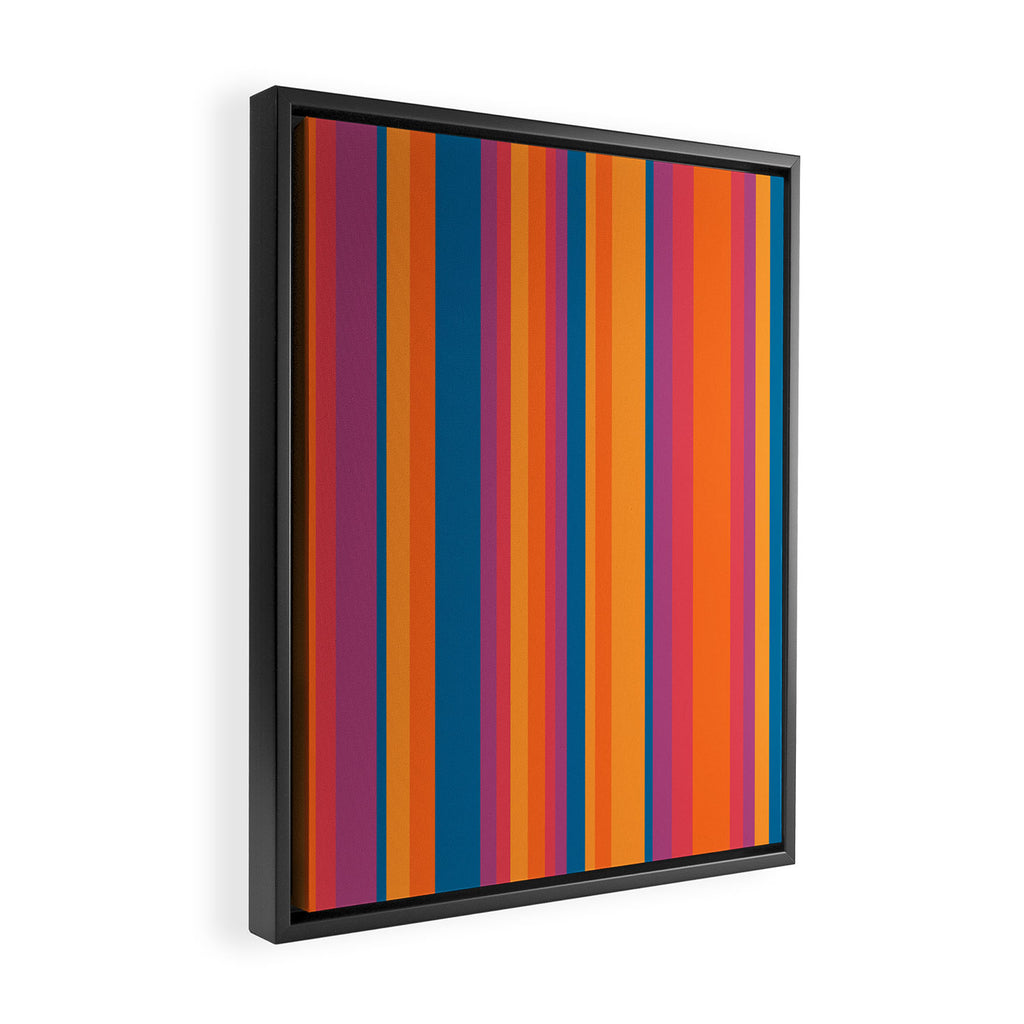 Classic Stripes III - Retro Rainbow  Framed Canvas Print Gallery Image 2