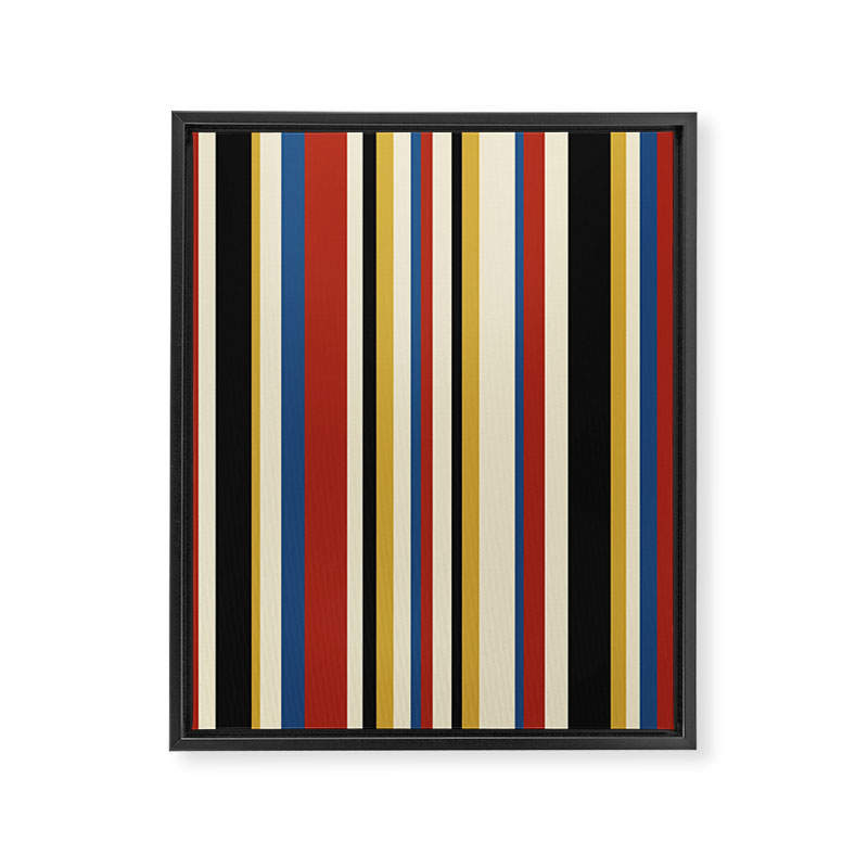 Classic Stripes IX - Bauhaus Palette Framed Canvas Print Gallery Image 6