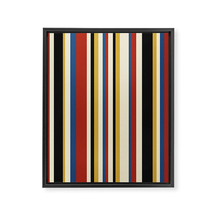 Classic Stripes IX - Bauhaus Palette Framed Canvas Print Gallery Image 1