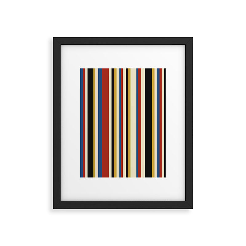 Classic Stripes IX - Bauhaus Palette Framed Art Print Gallery Image 5