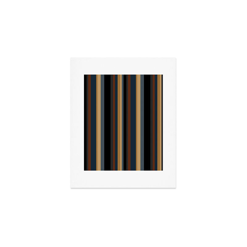 Classic Stripes V - Dark Vintage  Art Print Gallery Image 1
