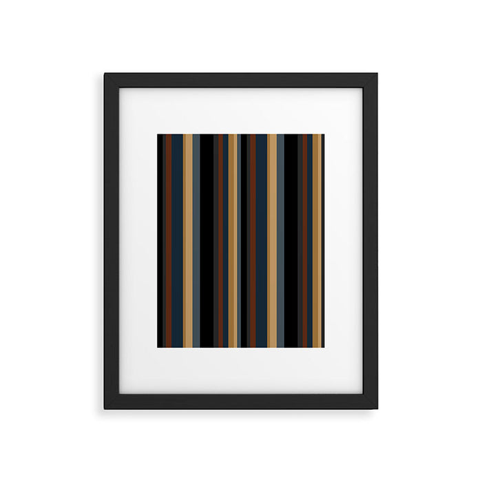 Classic Stripes V - Dark Vintage  Framed Art Print Gallery Image 1