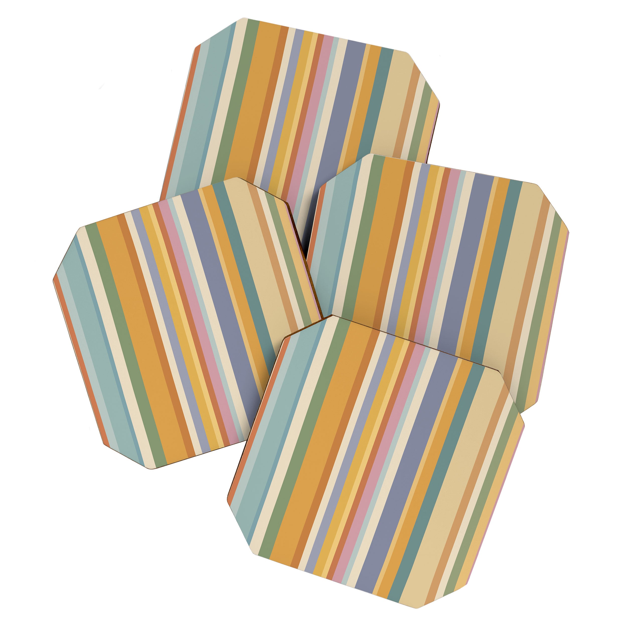 Classic Stripes VI - Vintage Pastel Coaster Gallery Image 1