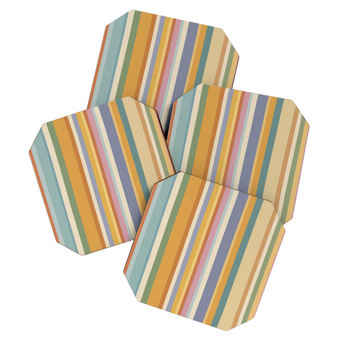Classic Stripes VI - Vintage Pastel Coaster Gallery Image 1