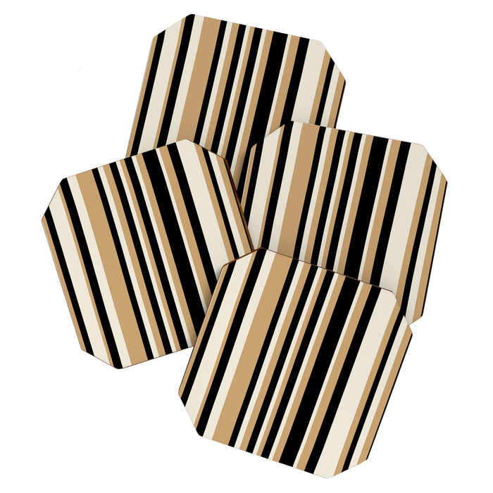 Classic Stripes VII - Neutral Vintage Coaster Gallery Image 1
