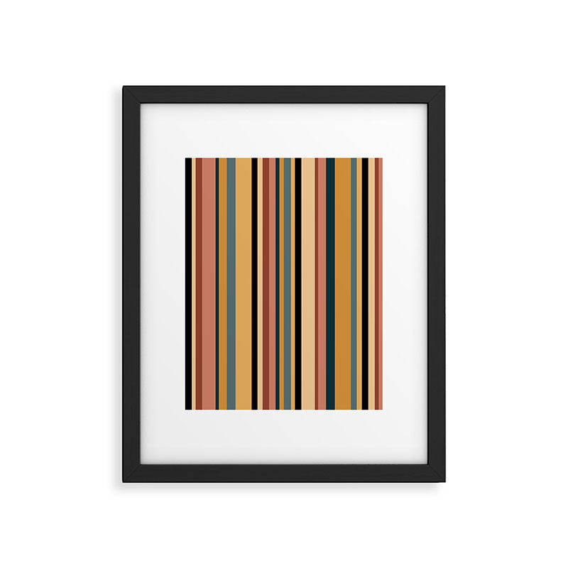 Classic Stripes X - Vintage Neutral Framed Art Print Gallery Image 6