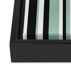 Classic Stripes XII - Mint, Black and White Framed Canvas Print Gallery Image 3