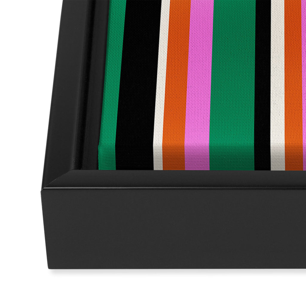 Classic Stripes XIV - Bold Retro Framed Canvas Print Gallery Image 3