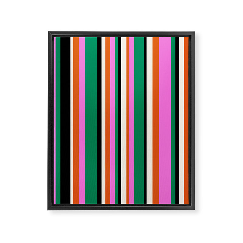 Classic Stripes XIV - Bold Retro Framed Canvas Print Gallery Image 6