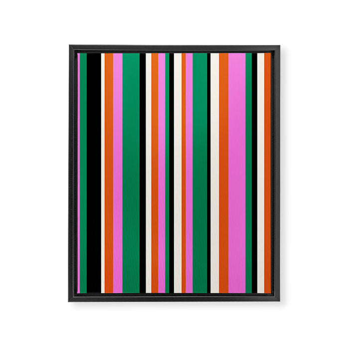 Classic Stripes XIV - Bold Retro Framed Canvas Print Gallery Image 1