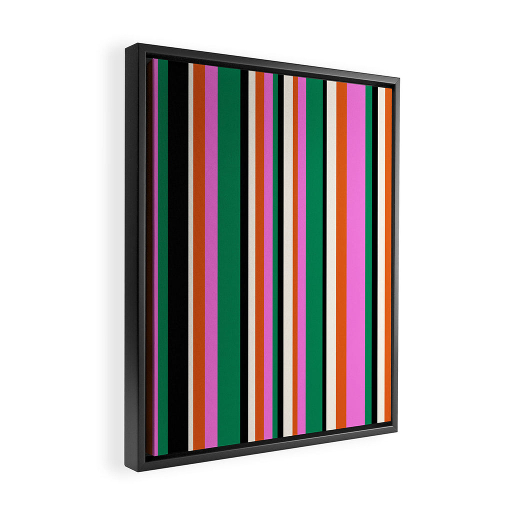 Classic Stripes XIV - Bold Retro Framed Canvas Print Gallery Image 2