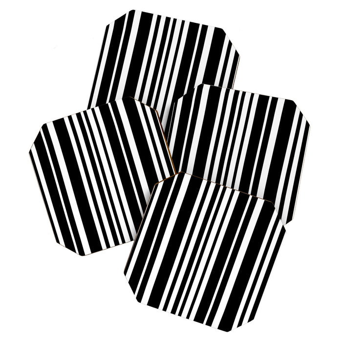 Classic Stripes XLI - Black and White Coaster Gallery Image 1