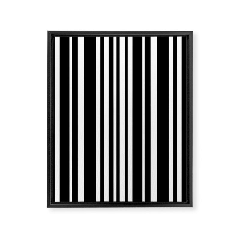 Classic Stripes XLI - Black and White Framed Canvas Print Gallery Image 6