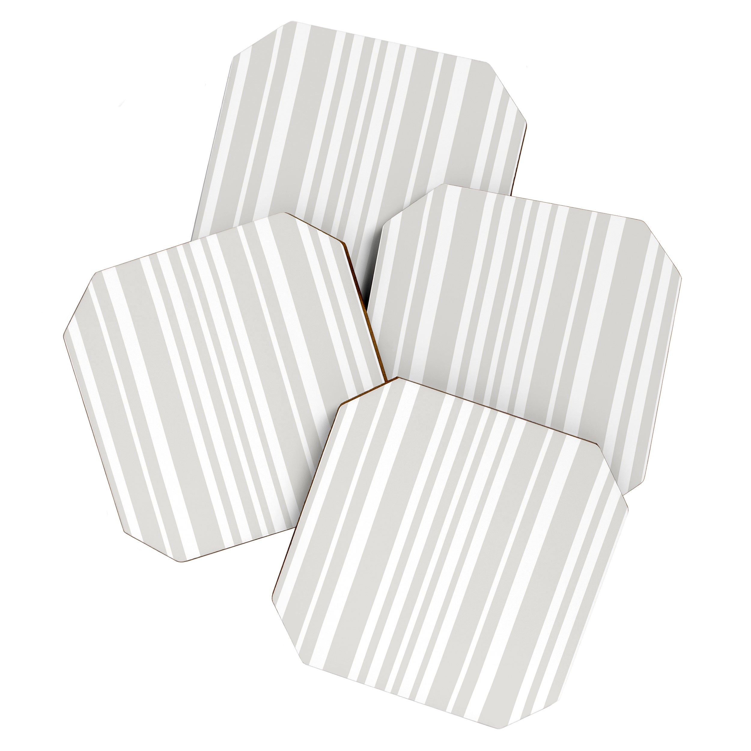 Classic Stripes XLII - Grey and White Coaster Gallery Image 1