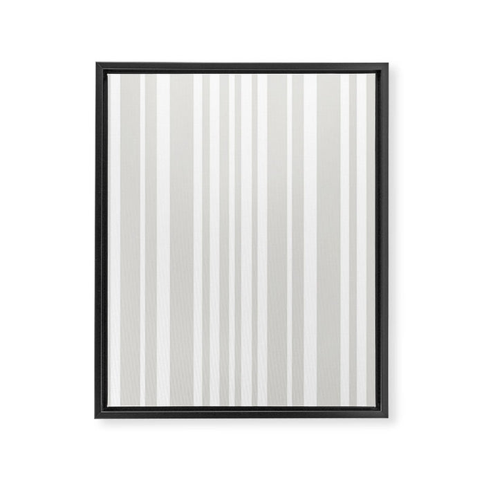 Classic Stripes XLII - Grey and White Framed Canvas Print Gallery Image 1