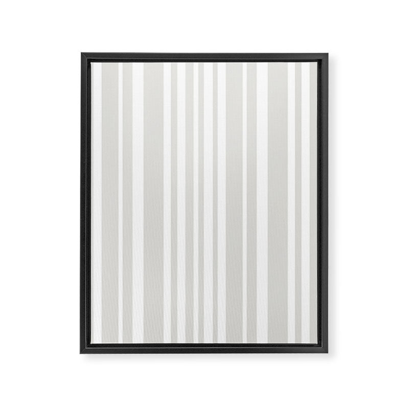 Classic Stripes XLII - Grey and White Framed Canvas Print Gallery Image 6