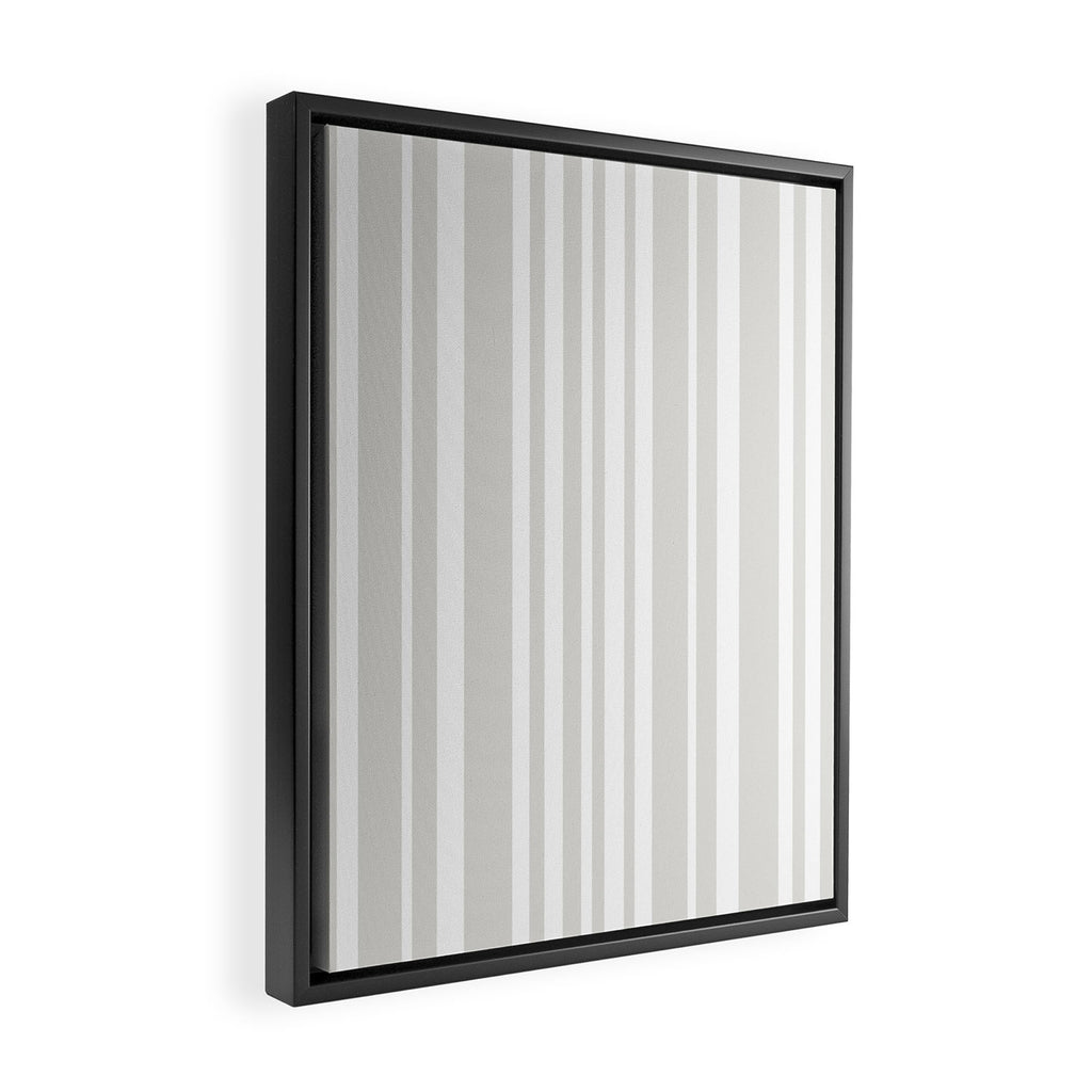 Classic Stripes XLII - Grey and White Framed Canvas Print Gallery Image 2