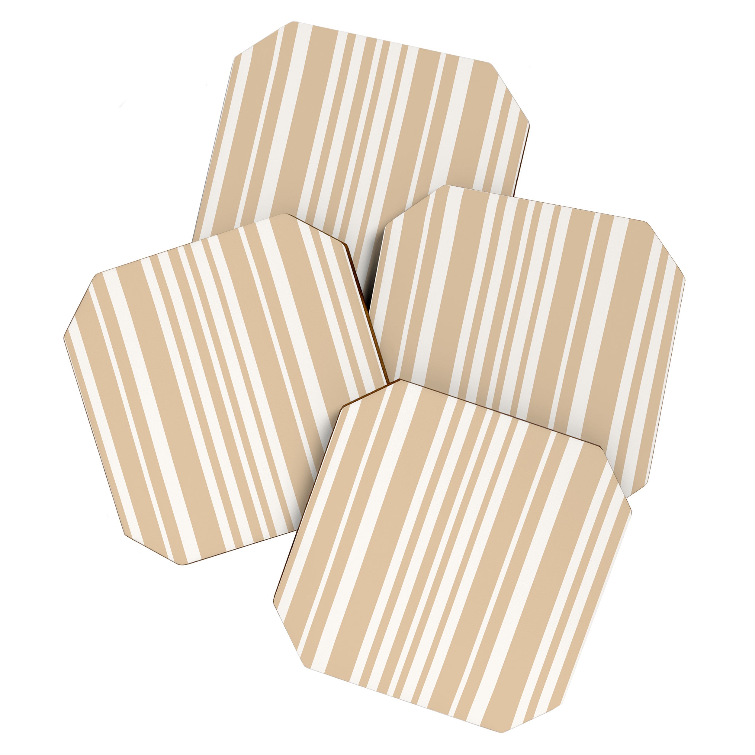 Classic Stripes XLIII - Neutral Tan Coaster Gallery Image 1