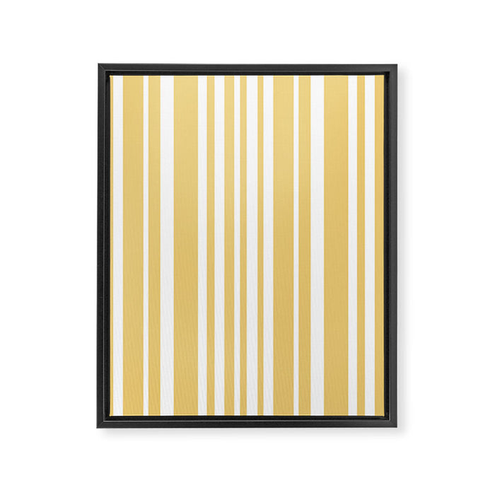 Classic Stripes XLIV - Pastel Yellow Framed Canvas Print Gallery Image 1