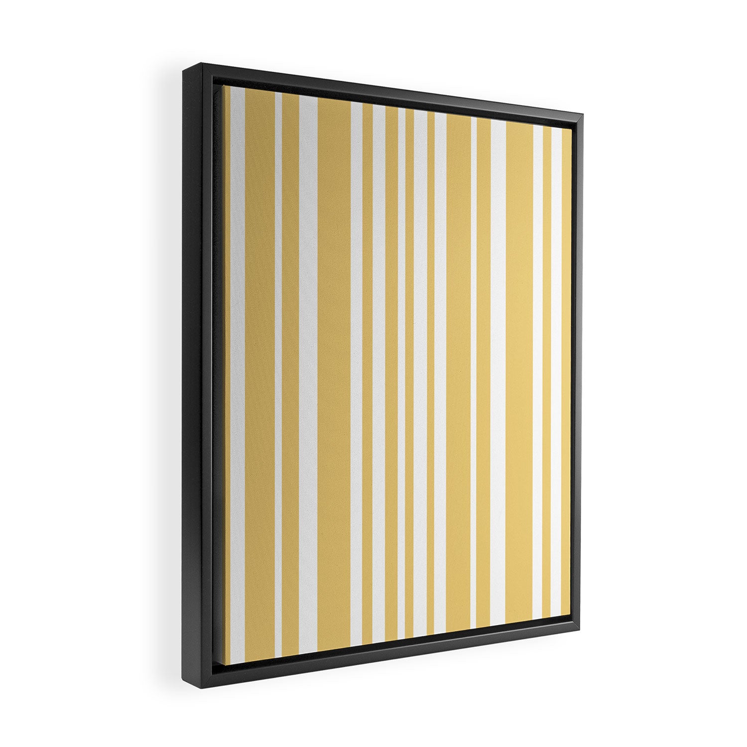 Classic Stripes XLIV - Pastel Yellow Framed Canvas Print Gallery Image 2