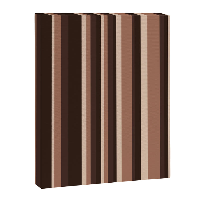 Classic Stripes XLIX - Mocha Coffee Canvas Print Gallery Image 1