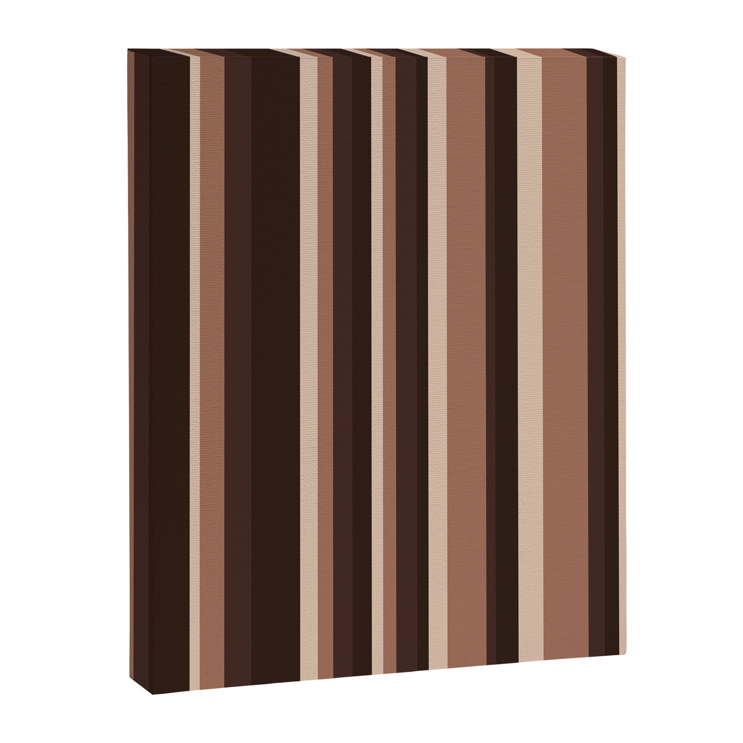 Classic Stripes XLIX - Mocha Coffee Canvas Print Gallery Image 6
