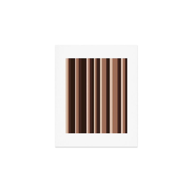 Classic Stripes XLIX - Mocha Coffee Art Print Gallery Image 1
