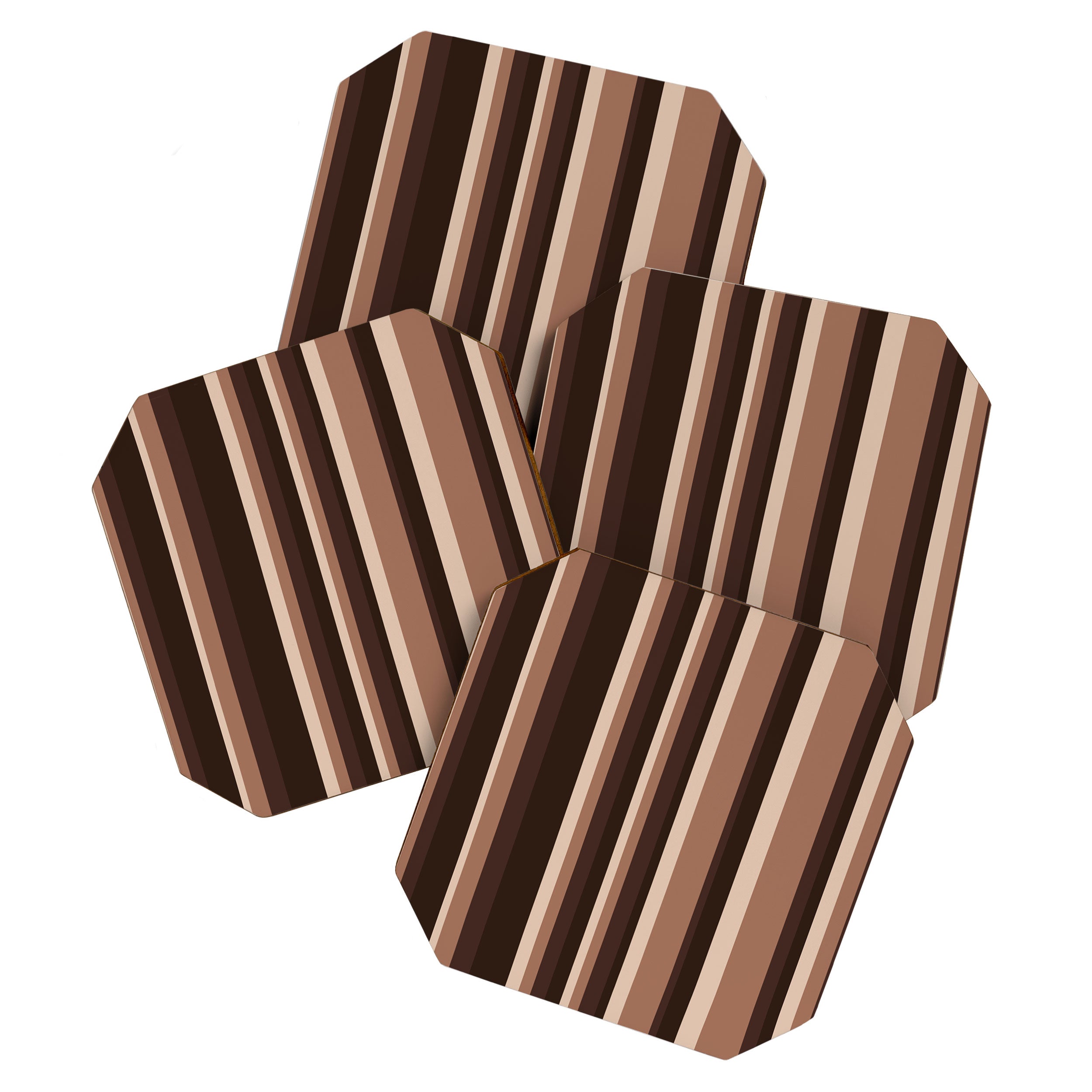 Classic Stripes XLIX - Mocha Coffee Coaster Gallery Image 1