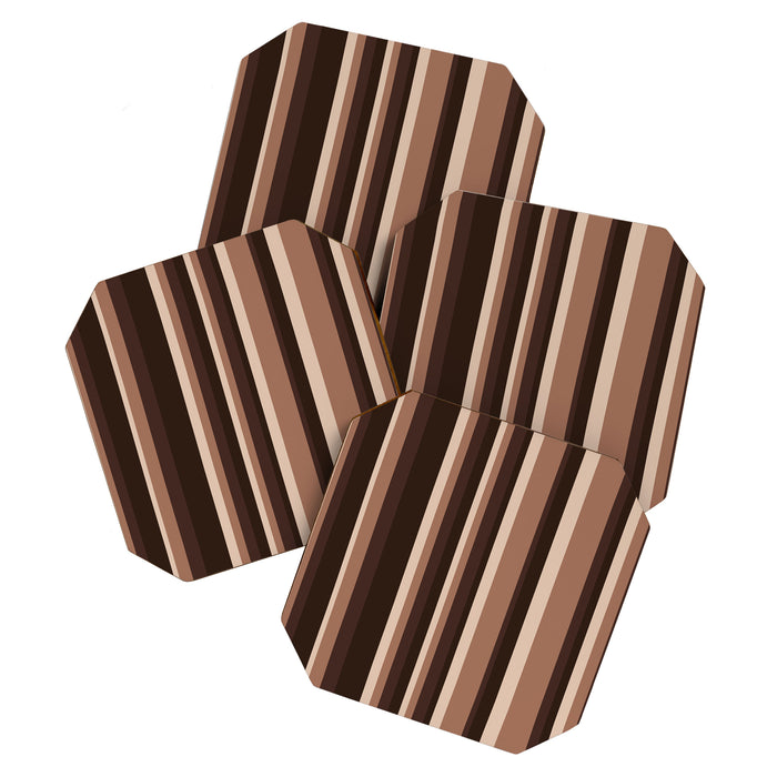 Classic Stripes XLIX - Mocha Coffee Coaster Gallery Image 1