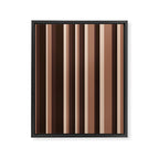 Classic Stripes XLIX - Mocha Coffee Framed Canvas Print Gallery Image 6