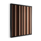 Classic Stripes XLIX - Mocha Coffee Framed Canvas Print Gallery Image 2