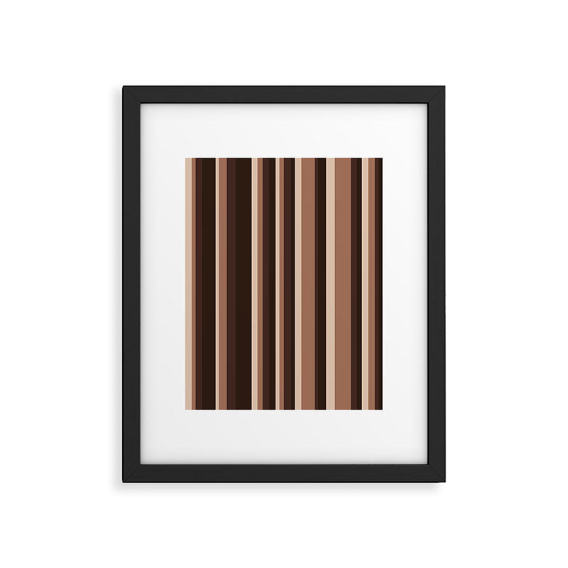 Classic Stripes XLIX - Mocha Coffee Framed Art Print Gallery Image 5