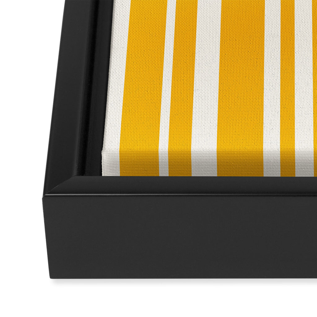 Classic Stripes XLV - Golden Yellow Framed Canvas Print Gallery Image 3