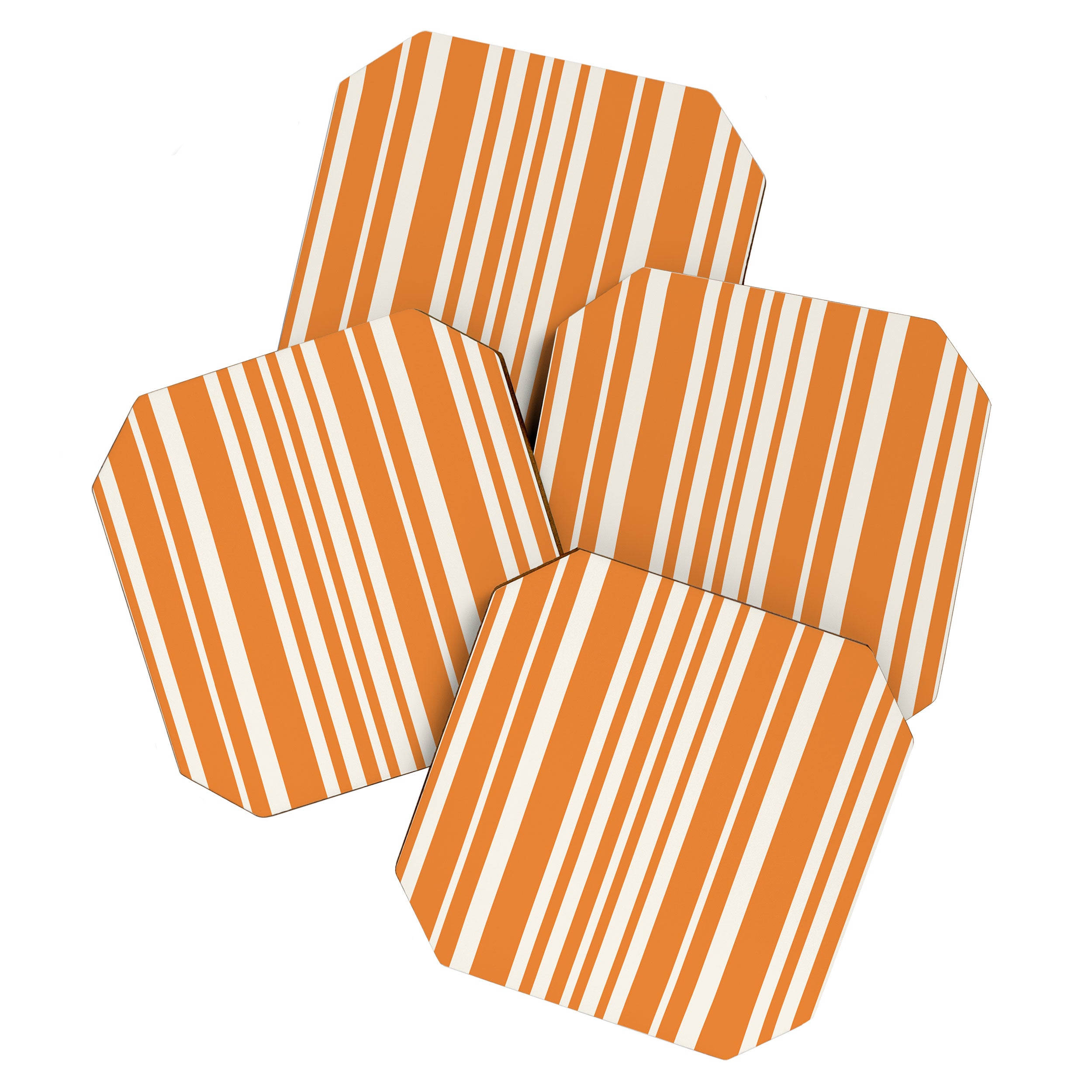 Classic Stripes XLVI - Retro Orange Coaster Gallery Image 1