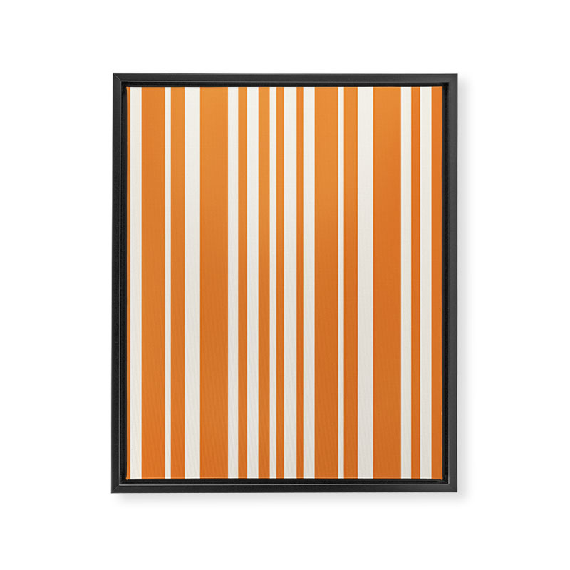 Classic Stripes XLVI - Retro Orange Framed Canvas Print Gallery Image 6