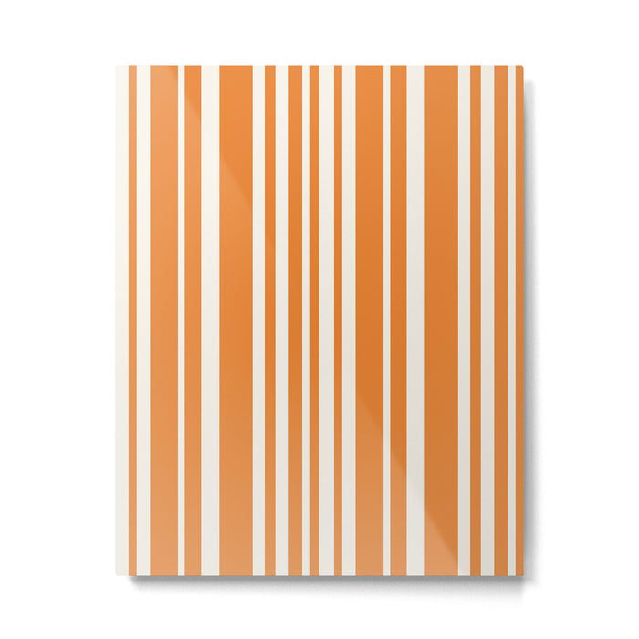 Classic Stripes XLVI - Retro Orange Metal Print Gallery Image 1
