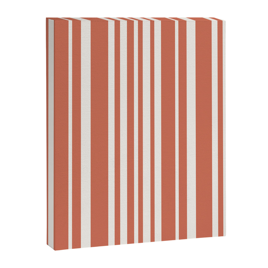 Classic Stripes XLVII - Brick Red Canvas Print Gallery Image 6