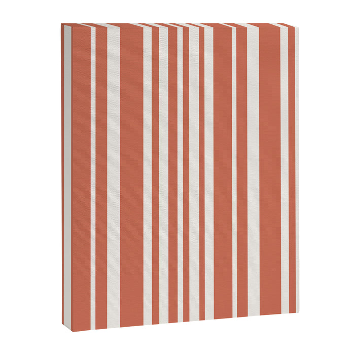 Classic Stripes XLVII - Brick Red Canvas Print Gallery Image 1