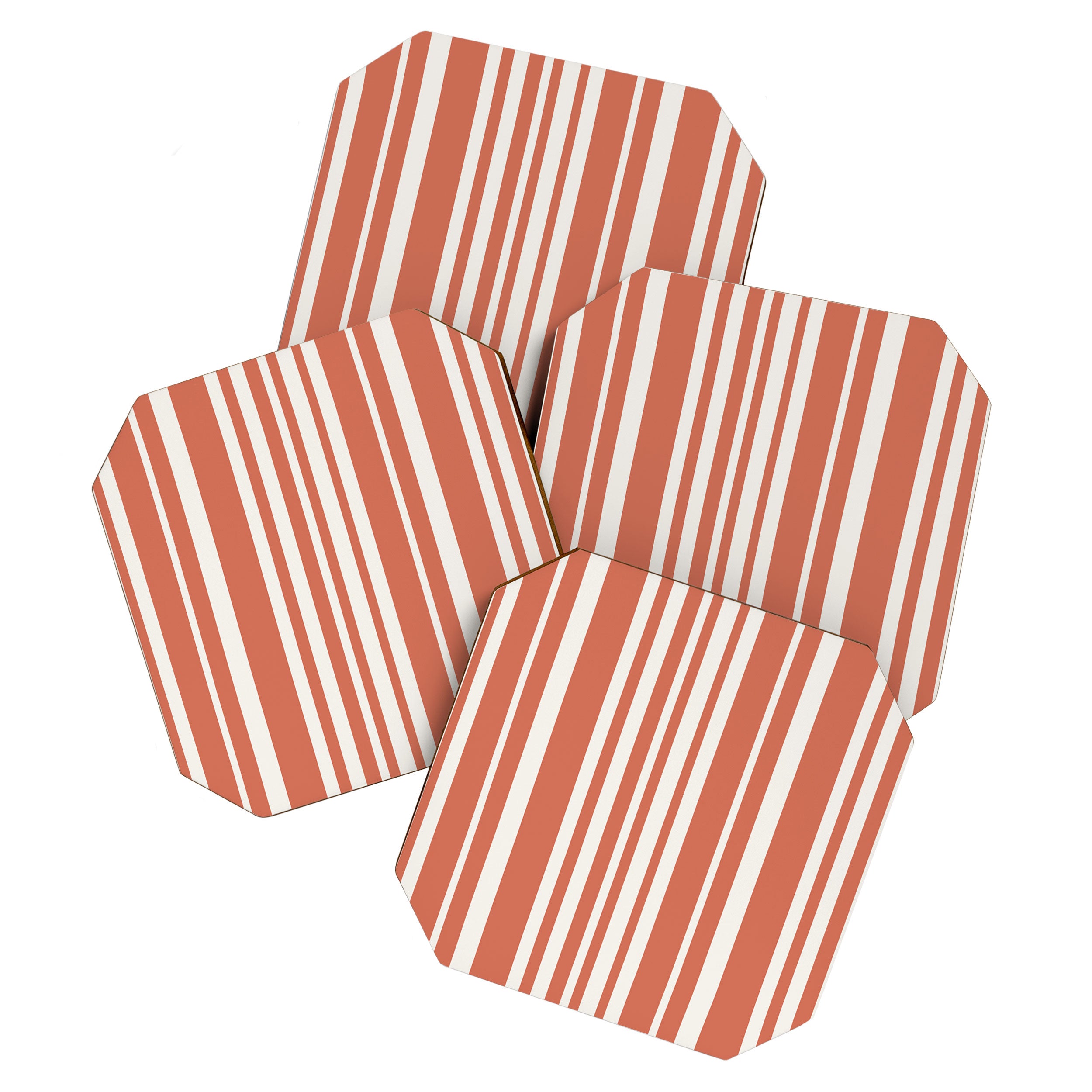 Classic Stripes XLVII - Brick Red Coaster Gallery Image 1