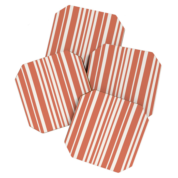 Classic Stripes XLVII - Brick Red Coaster Gallery Image 1