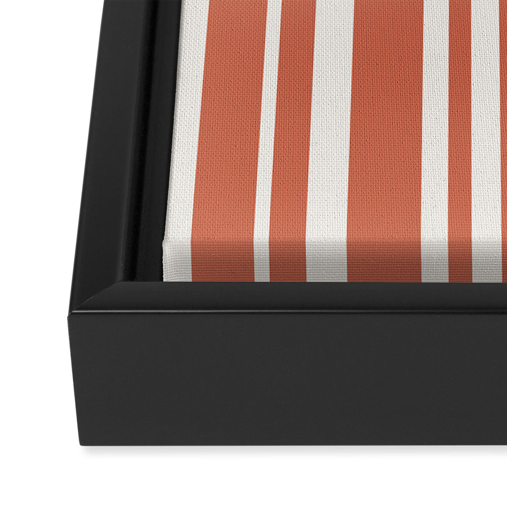 Classic Stripes XLVII - Brick Red Framed Canvas Print Gallery Image 3