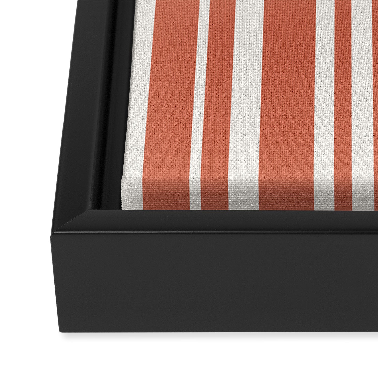 Classic Stripes XLVII - Brick Red Framed Canvas Print Gallery Image 3