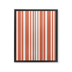 Classic Stripes XLVII - Brick Red Framed Canvas Print Gallery Image 6
