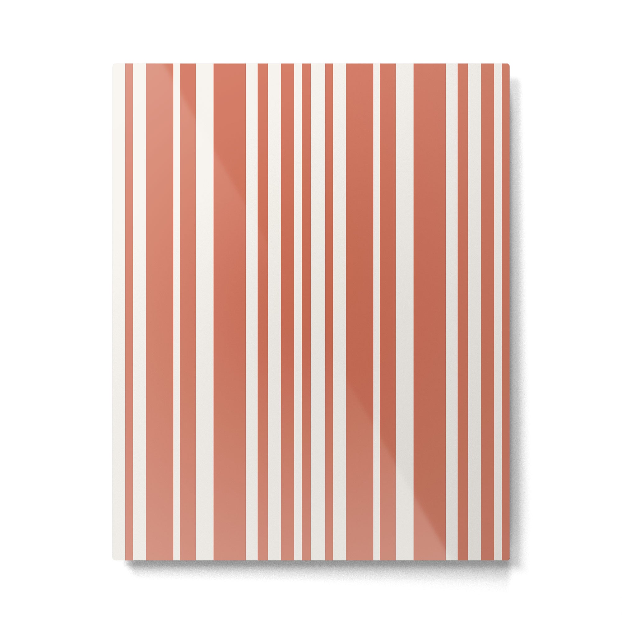 Classic Stripes XLVII - Brick Red Metal Print Gallery Image 4