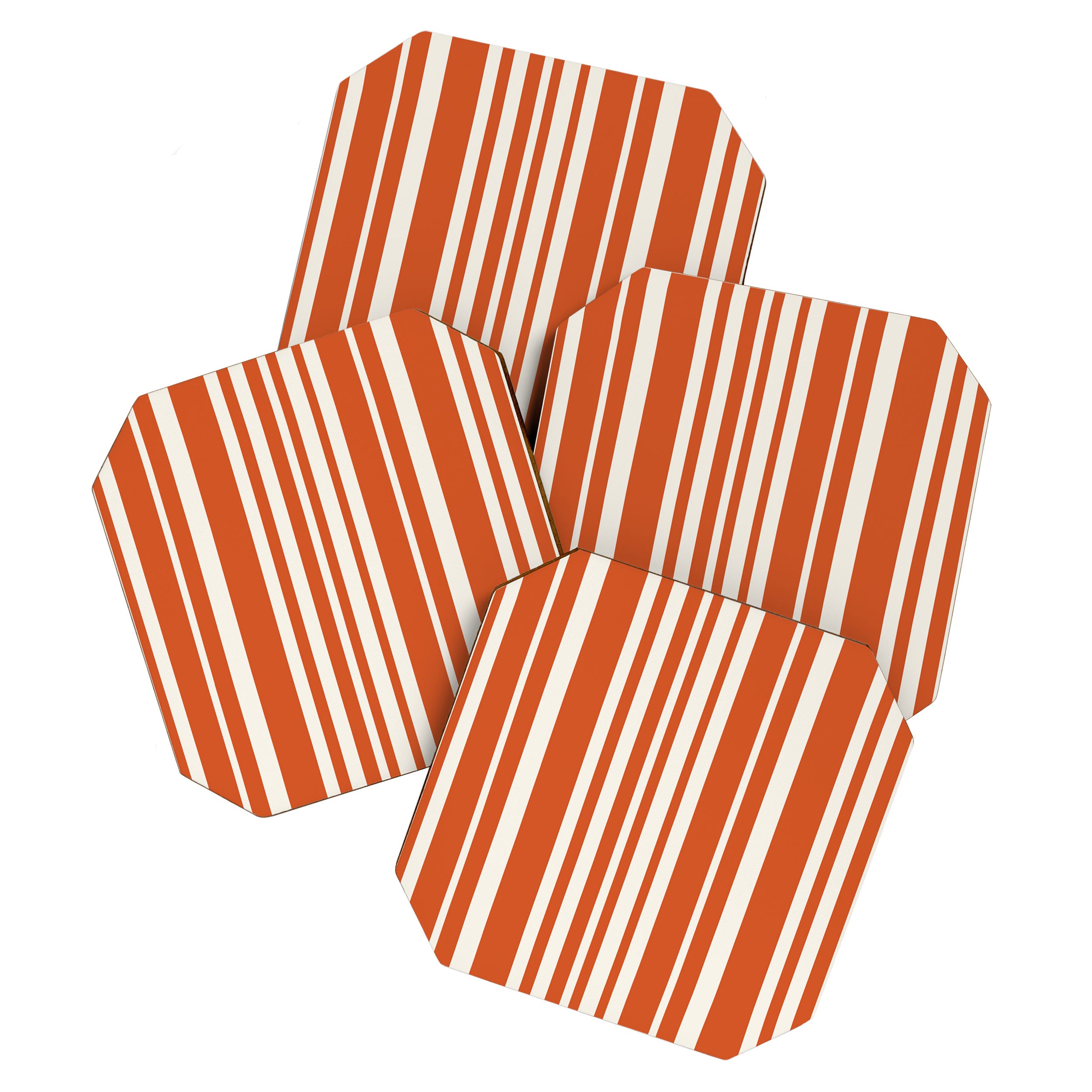 Classic Stripes XLVIII - Bright Retro Red Coaster Gallery Image 1